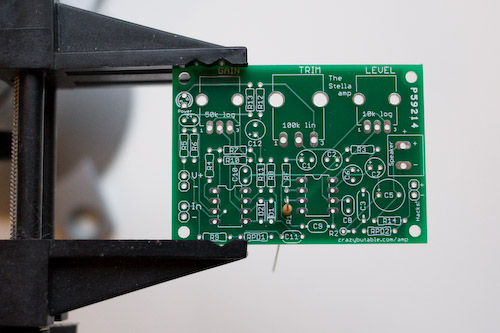 The circuit board with R1 placed.
